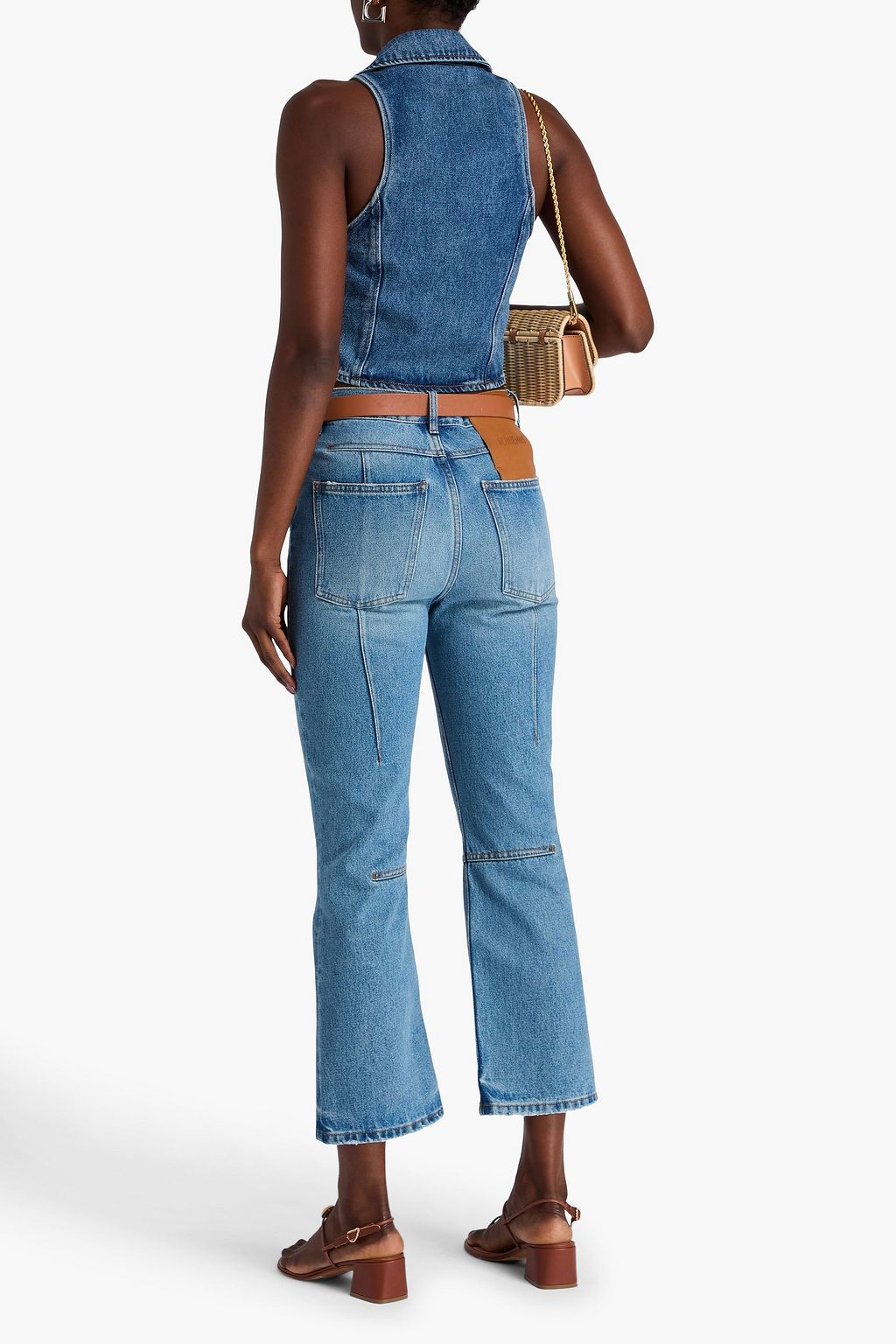 JACQUEMUS Cropped high-rise bootcut jeans