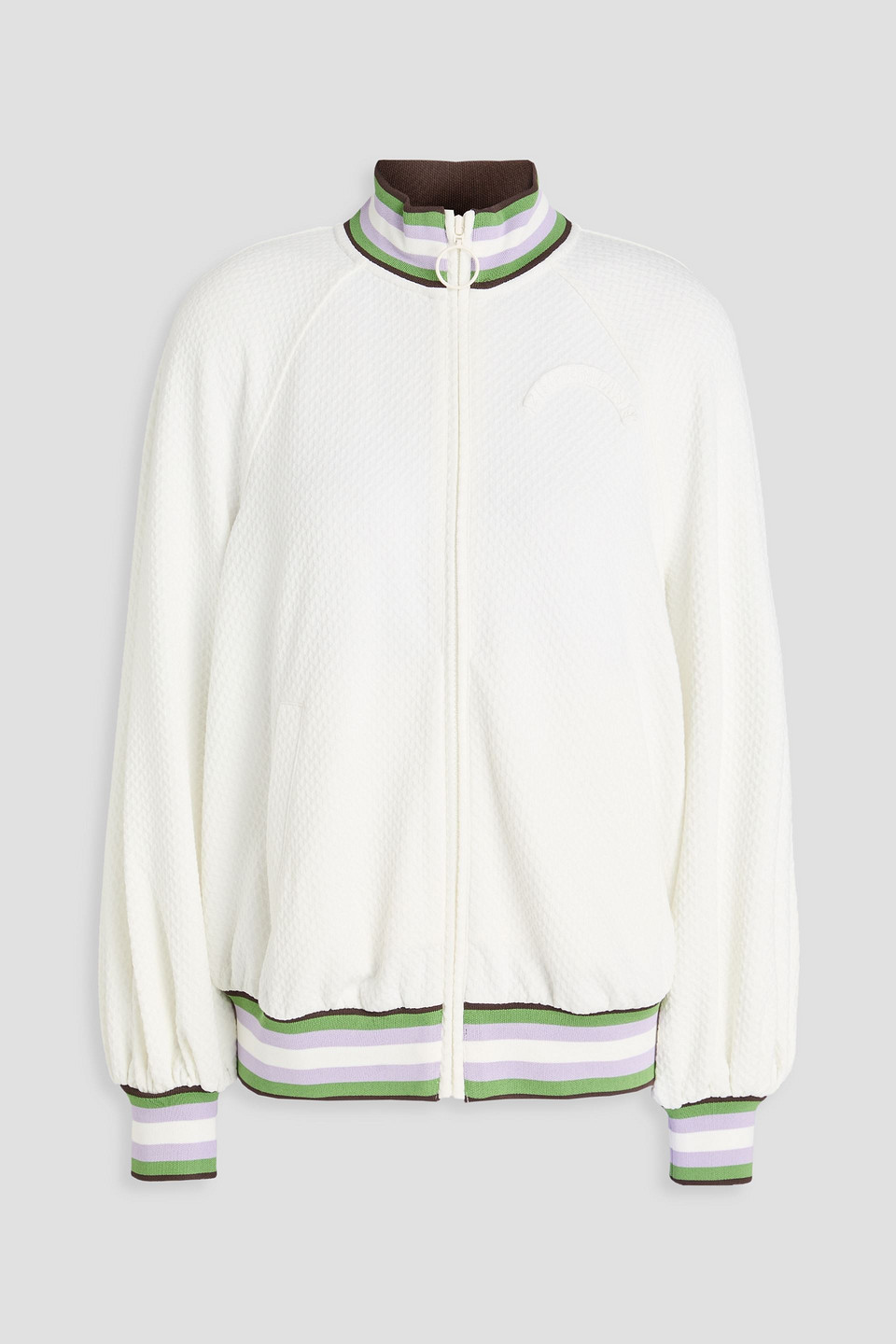Zimmermann Textured-jersey Bomber Jacket In White