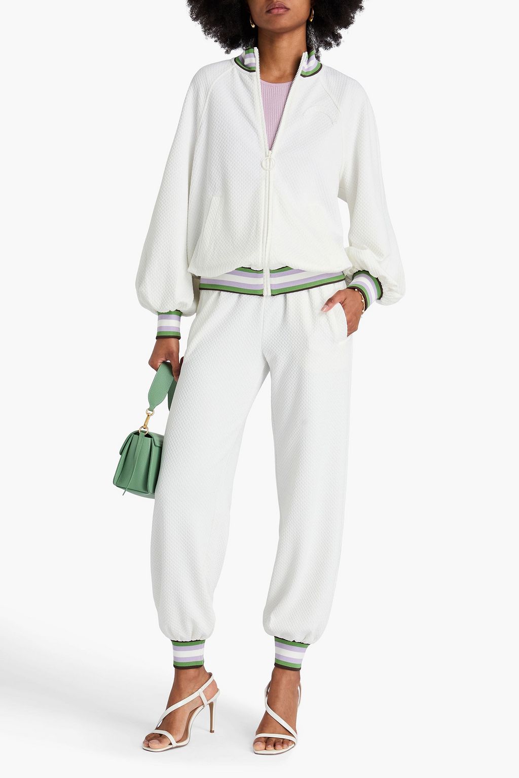 ZIMMERMANN Textured-jersey bomber jacket