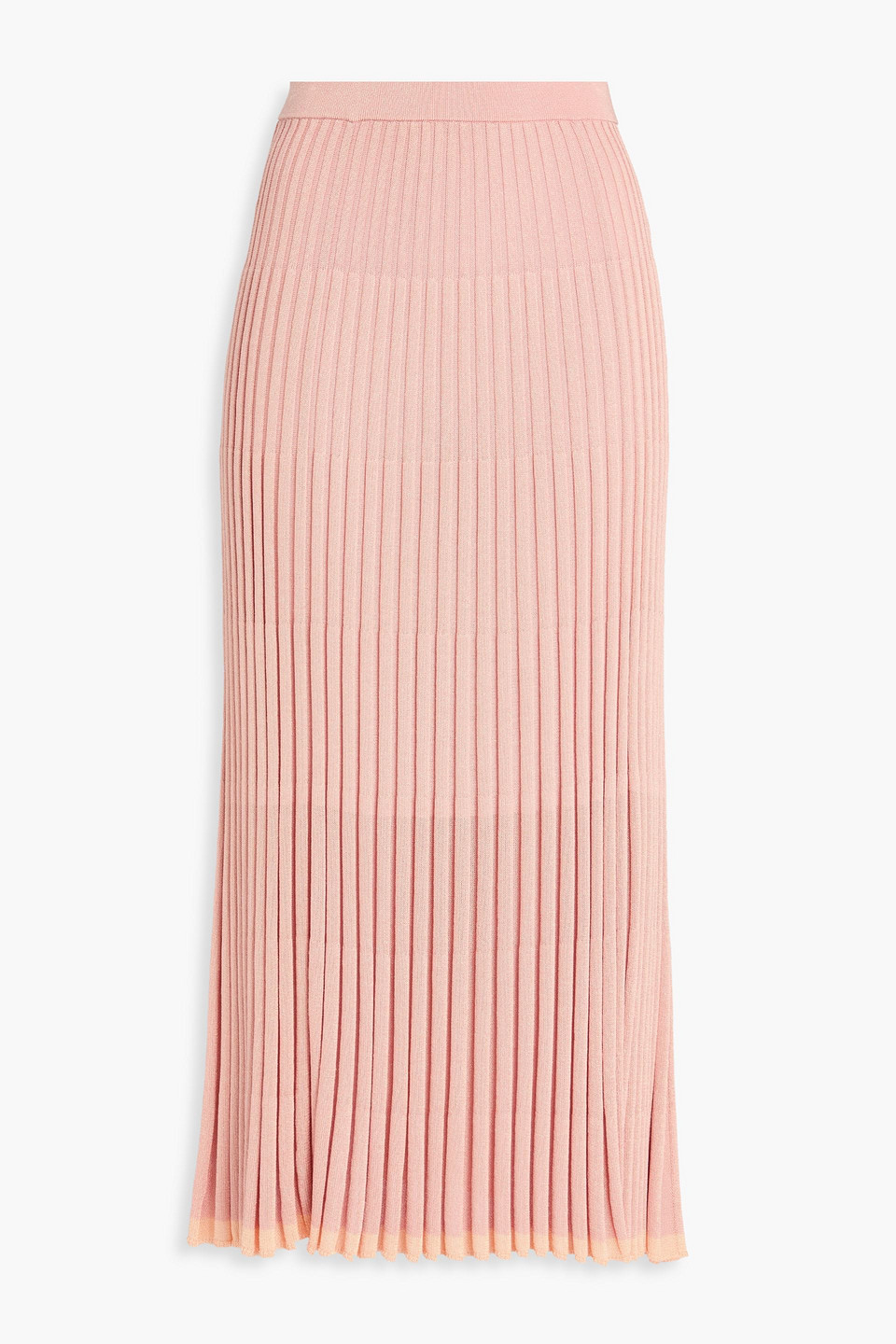 Zimmermann Metallic Ribbed-knit Midi Skirt