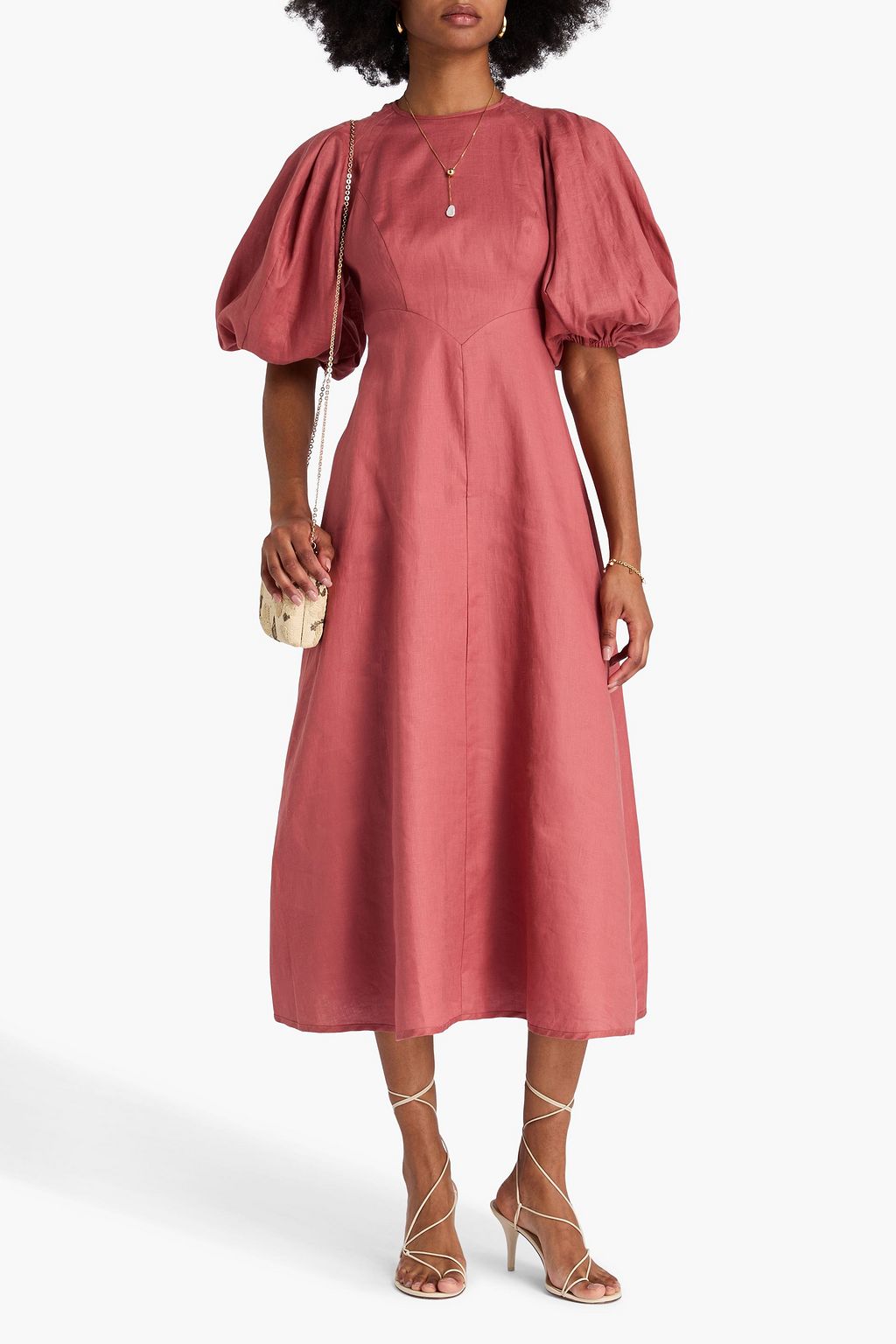 ZIMMERMANN リネン ミディワンピース
