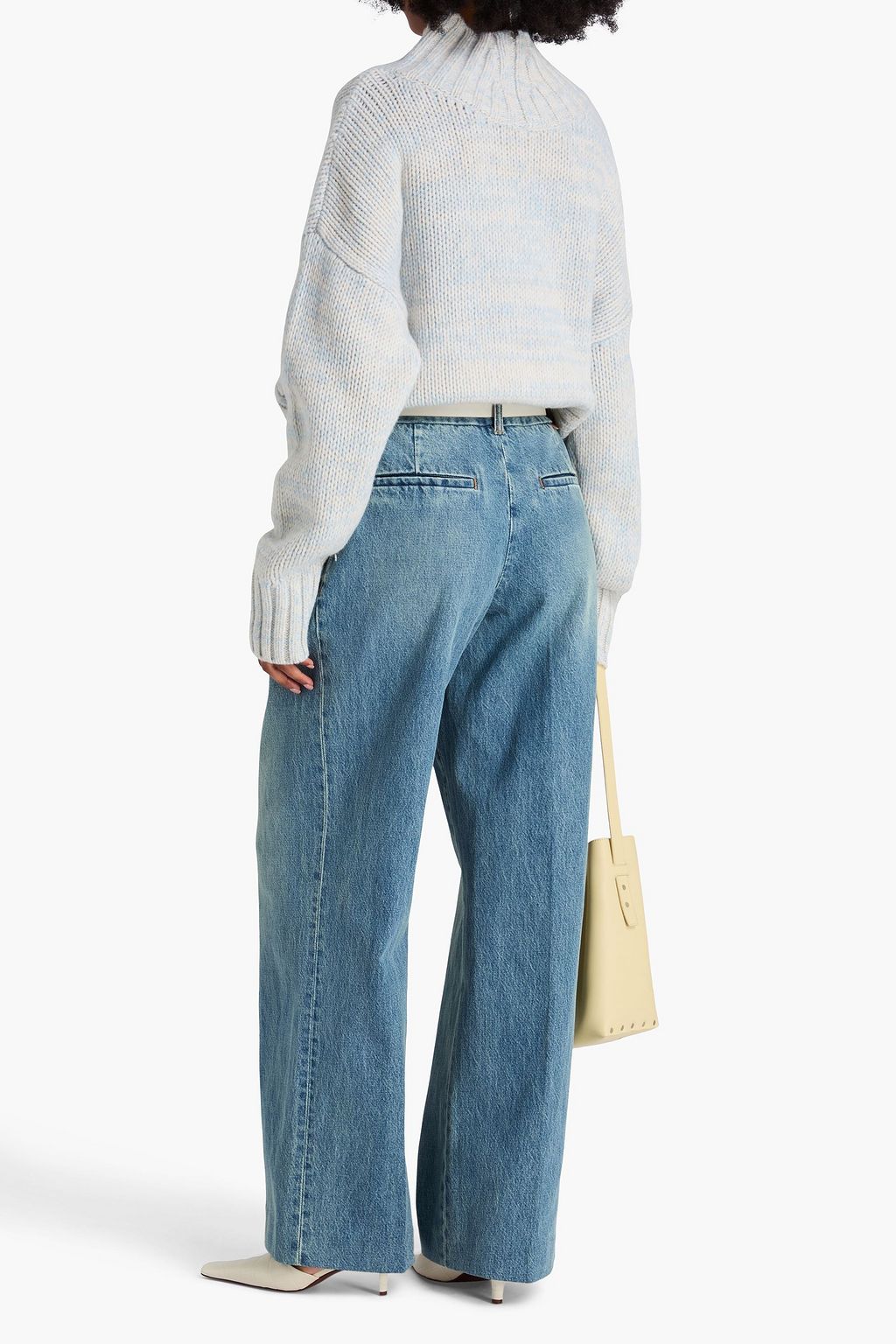 ZIMMERMANN Pleated high-rise wide-leg jeans