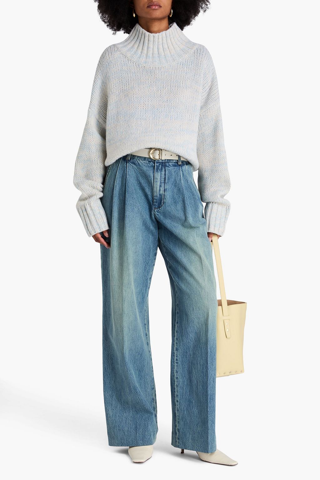 ZIMMERMANN Pleated high-rise wide-leg jeans