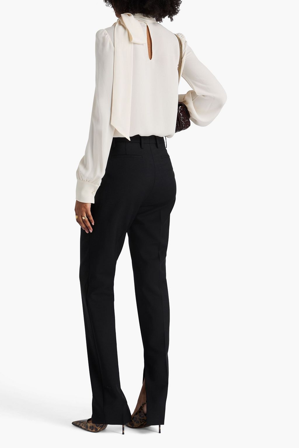 GUCCI Mohair and wool-blend slim-leg pants