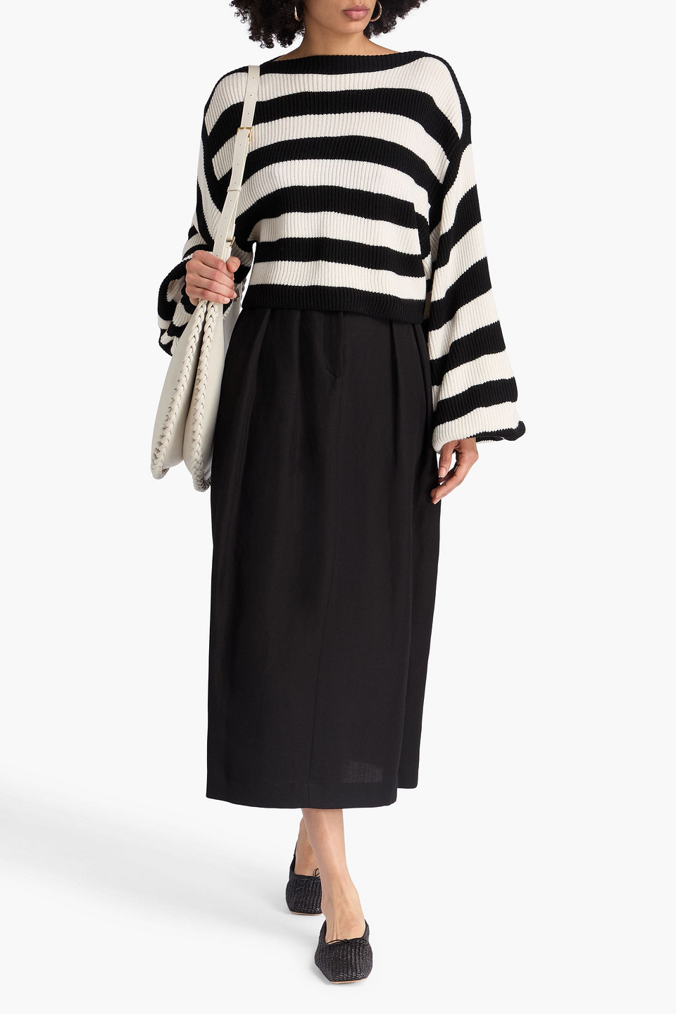  Zimmermann - Striped Ribbed Wool Sweater - White - S 