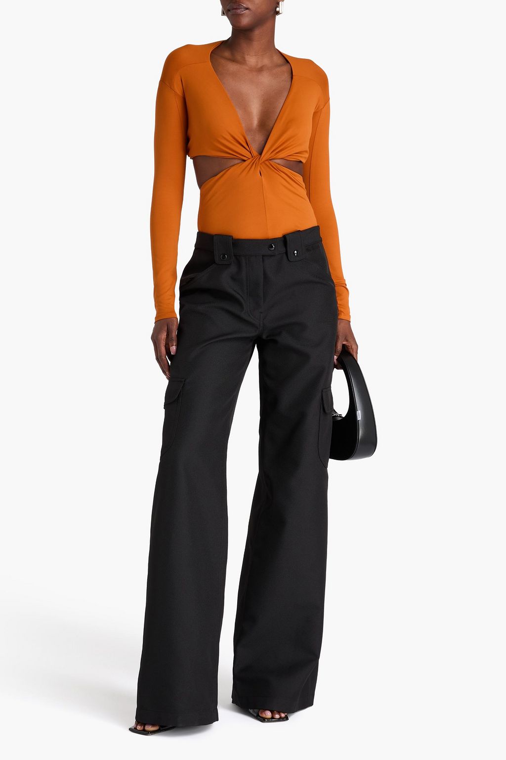 ALIX NYC Twisted cutout stretch-jersey bodysuit