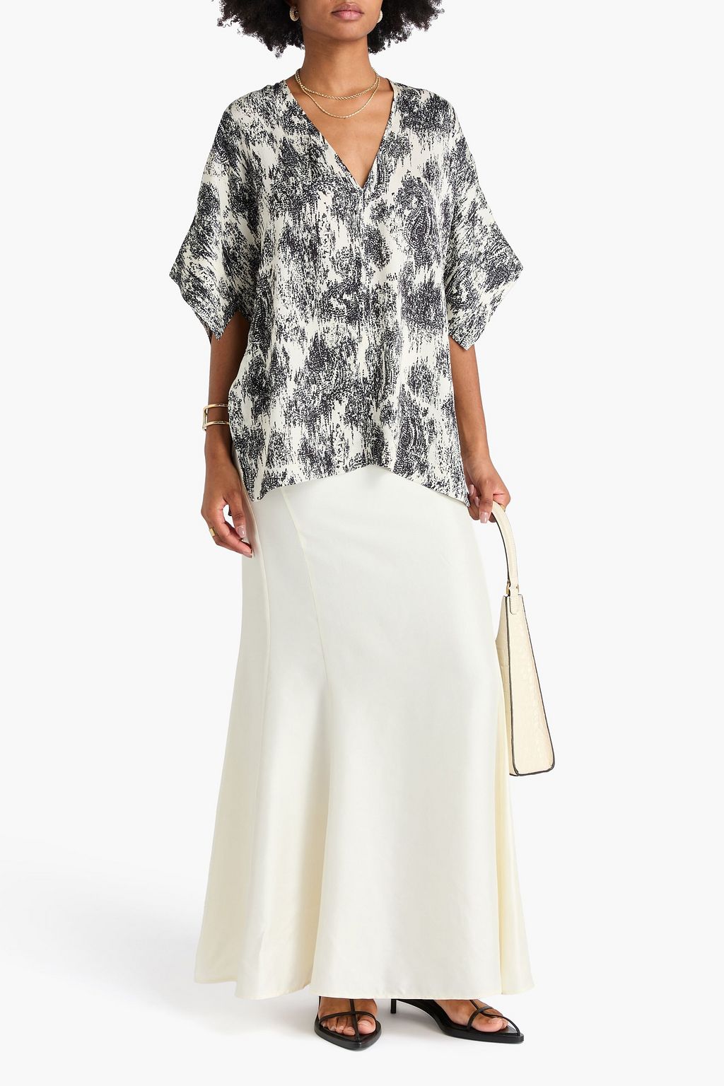 DAY BIRGER ET MIKKELSEN Simona printed hammered-crepe top