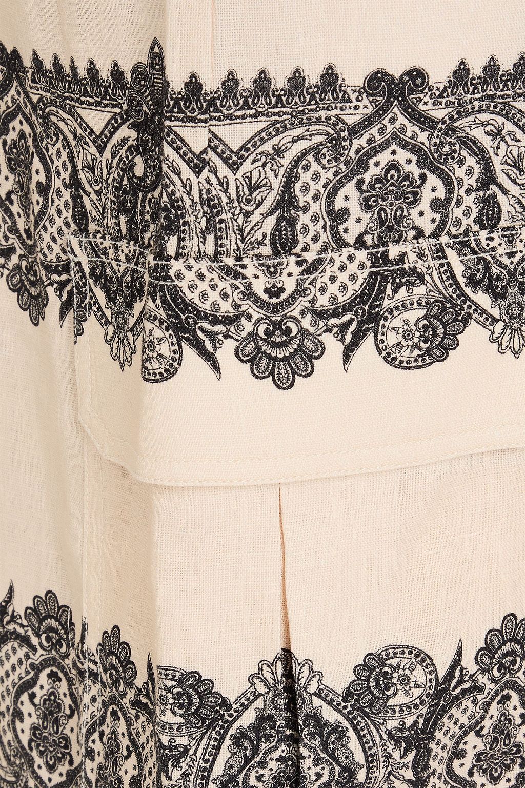 ZIMMERMANN Printed linen-gauze cargo pants