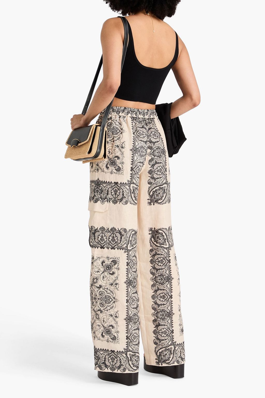 ZIMMERMANN Printed linen-gauze cargo pants