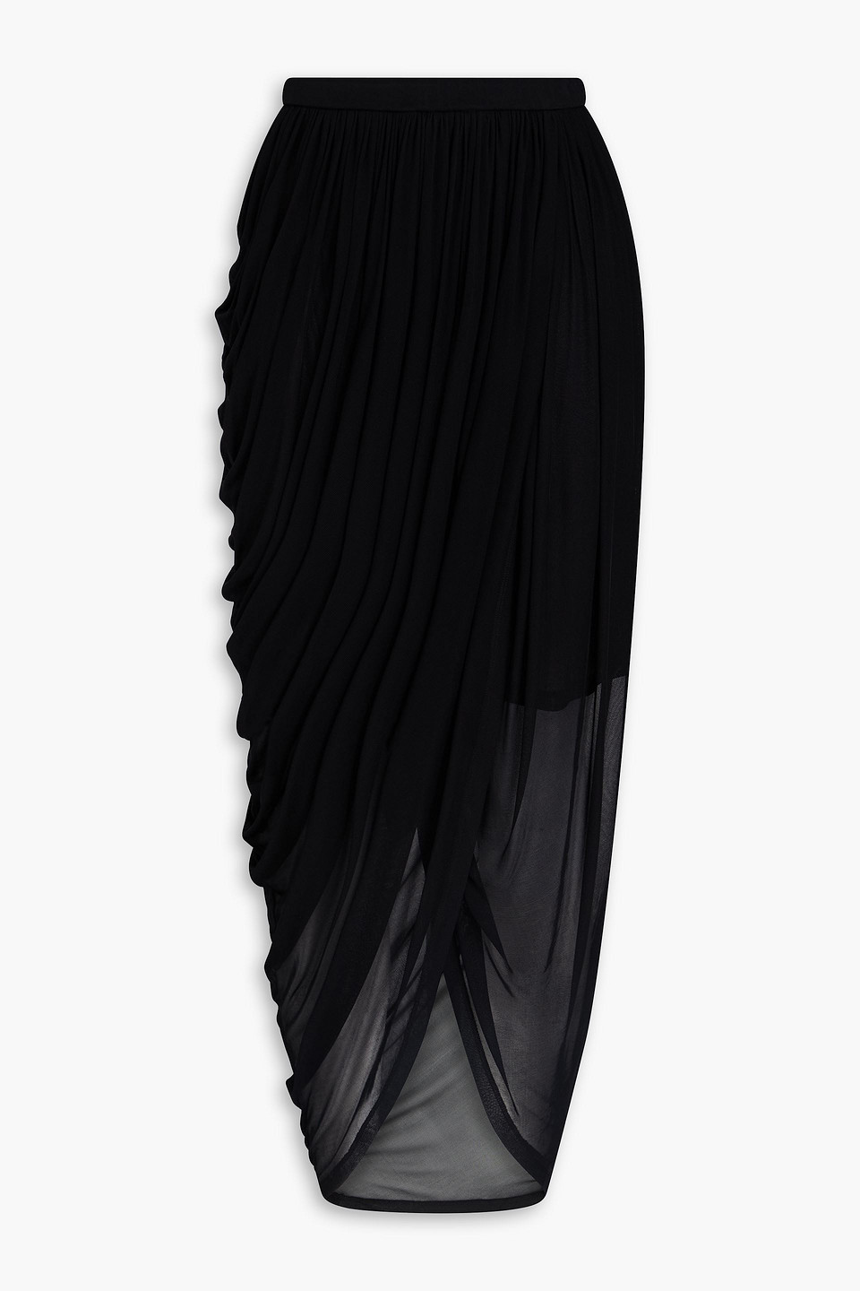 Zimmermann Draped Jersey Midi Skirt In Black