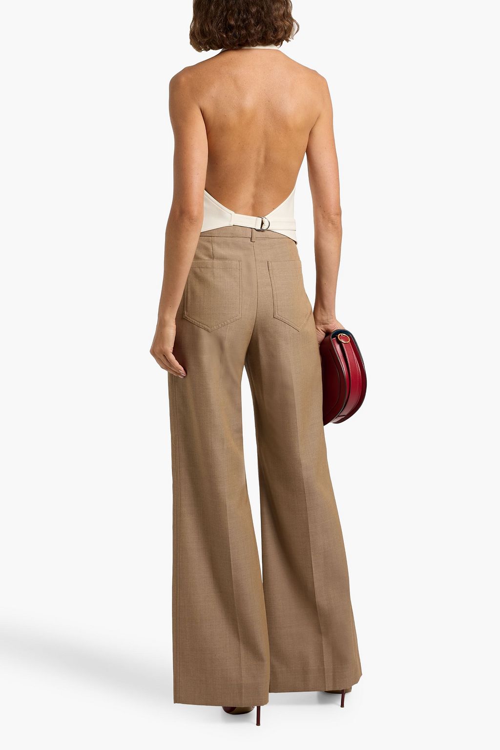 VICTORIA BECKHAM Hose mit weitem Bein aus Wolle