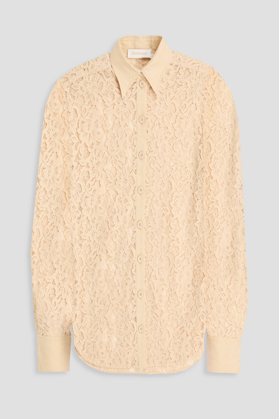 Zimmermann Linen-paneled Cotton-blend Corded Lace Shirt