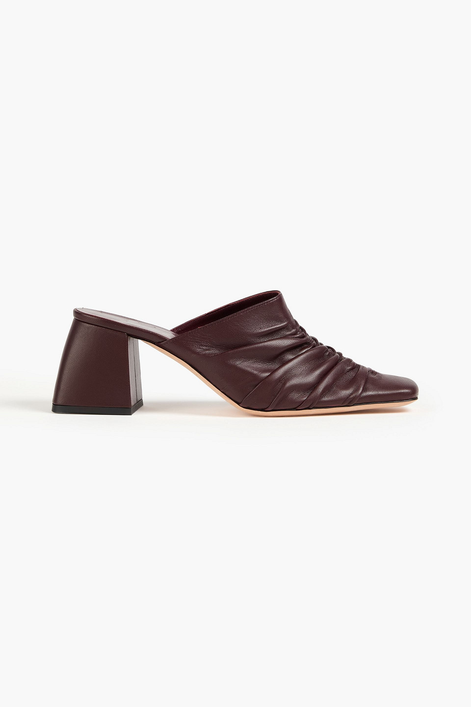 Staud Maude Ruched Leather Mules