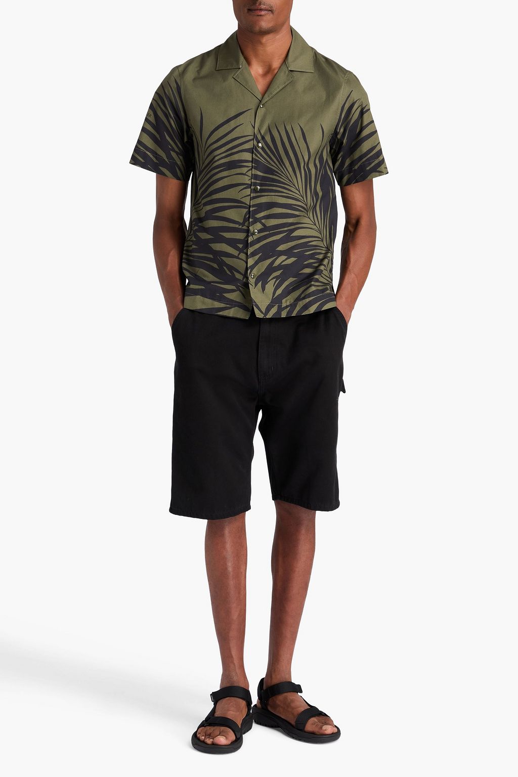 MONCLER Printed cotton-poplin shirt