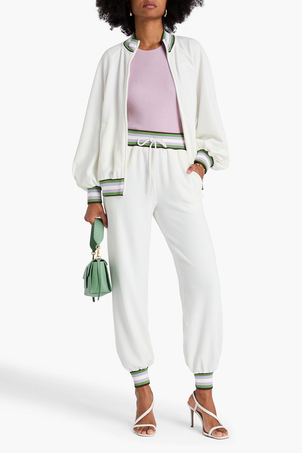 ZIMMERMANN Textured stretch-jersey track pants