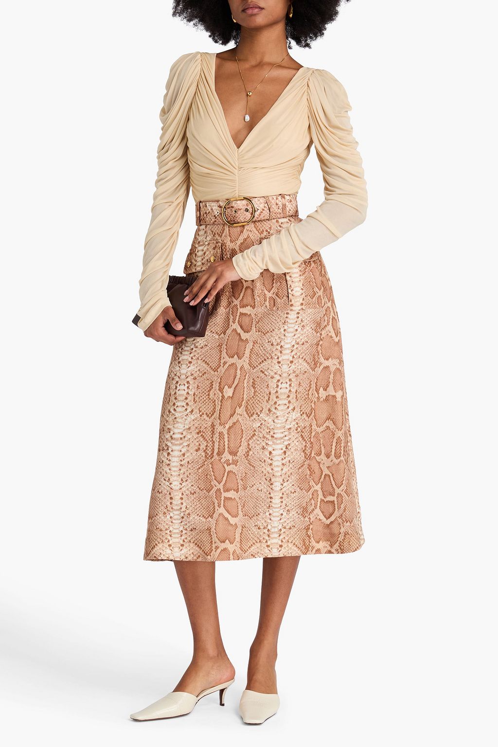 ZIMMERMANN ジャージー ボディスーツ ルーシュ入り
