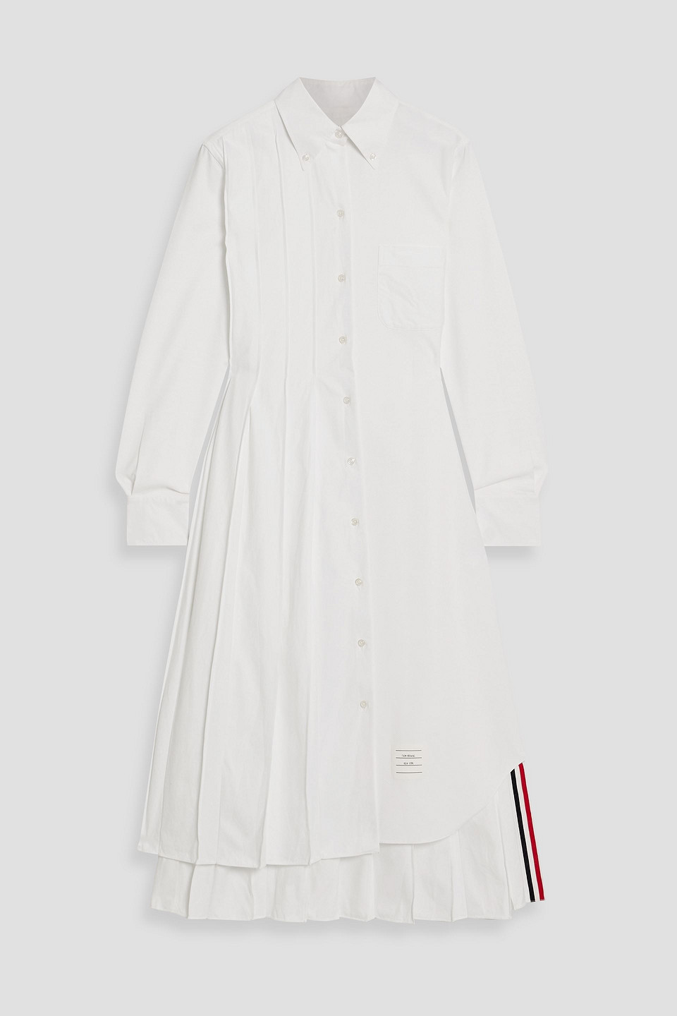 Thom Browne Canvas And Cotton Oxford Midi Shirt Dress In White