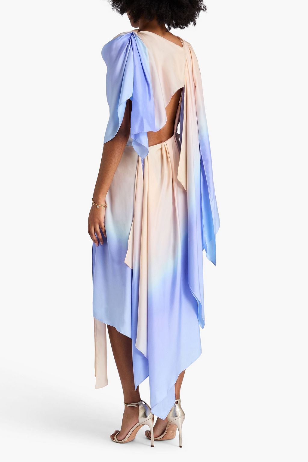 ZIMMERMANN シルクツイル ミニワンピース ドレープ入り グラデーション