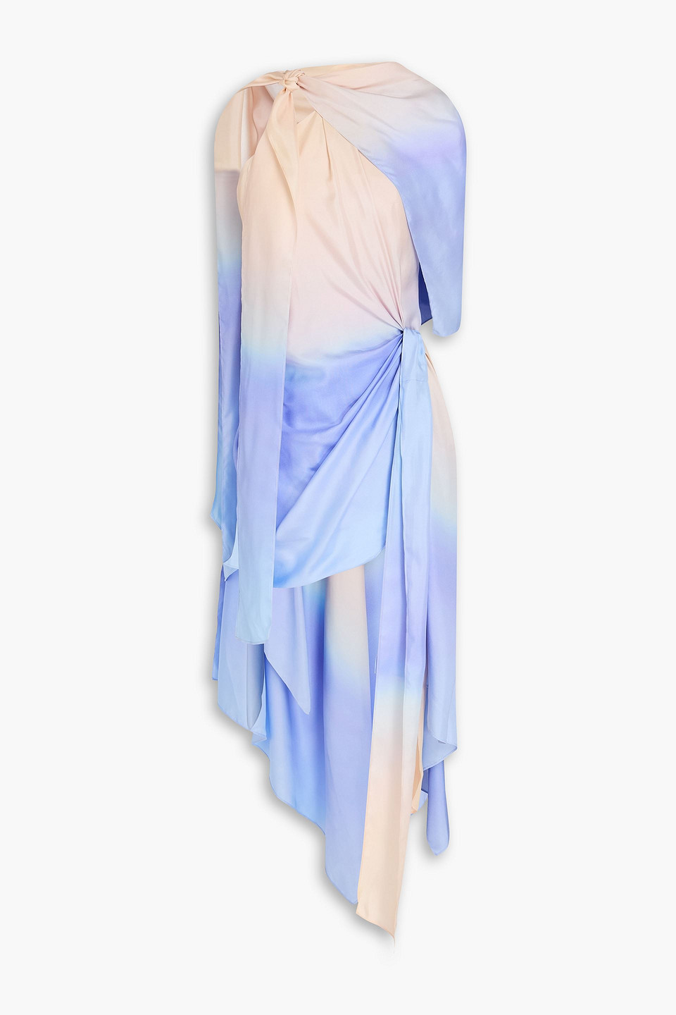 zimmermann - draped dégradé silk-twill mini dress - blue - 00