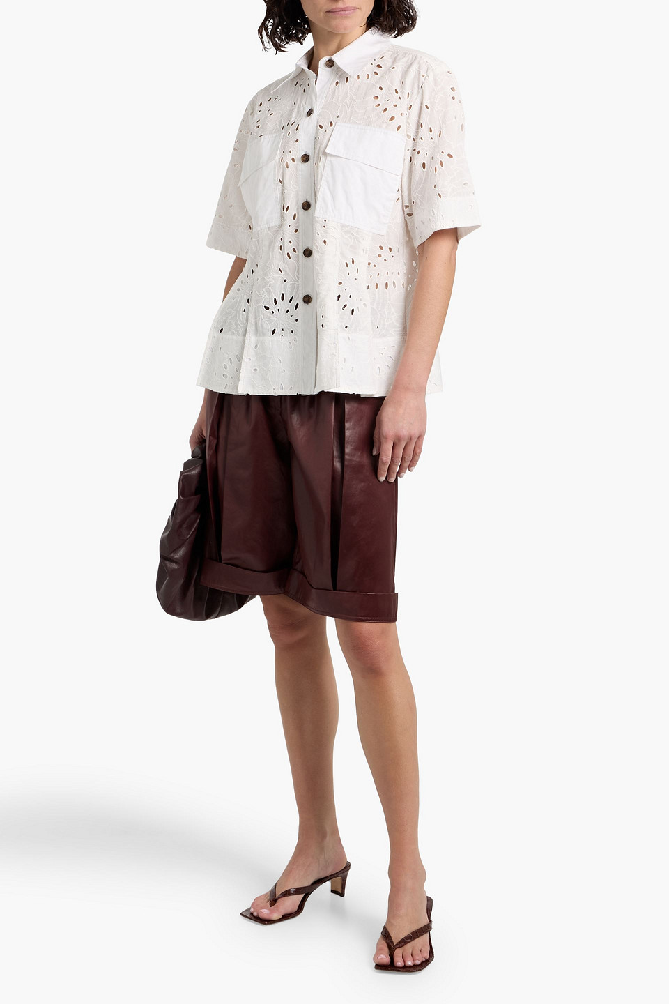 Derek Lam 10 Crosby Broderie Anglaise Cotton Shirt