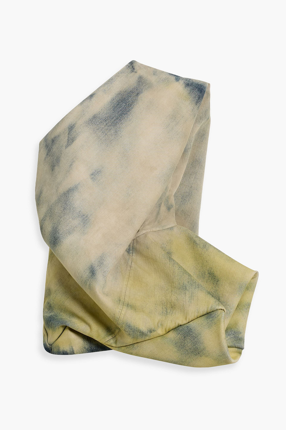 rick owens - one-shoulder draped printed denim top - blue - it 42