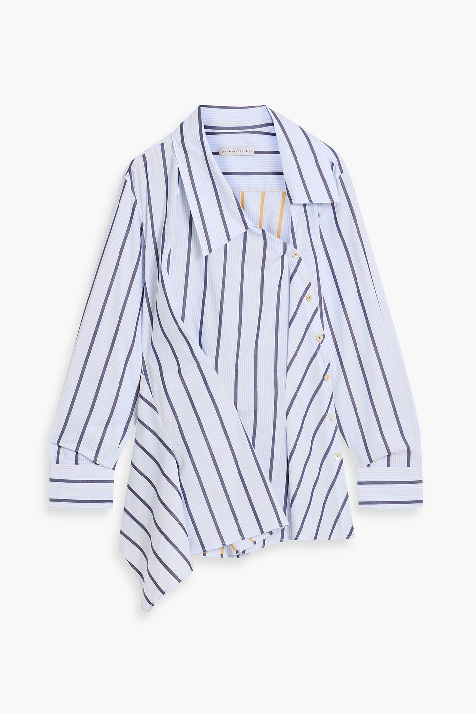 Palmer Harding Enata Asymmetric Striped Cotton-poplin Shirt In Multi