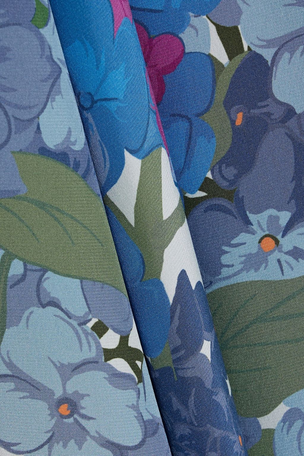 VALENTINO GARAVANI Cape-effect floral-print silk-crepe midi dress