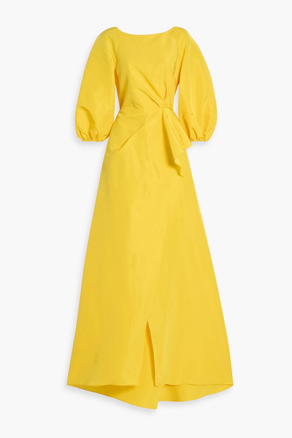 Wrap-effect silk-faille gown