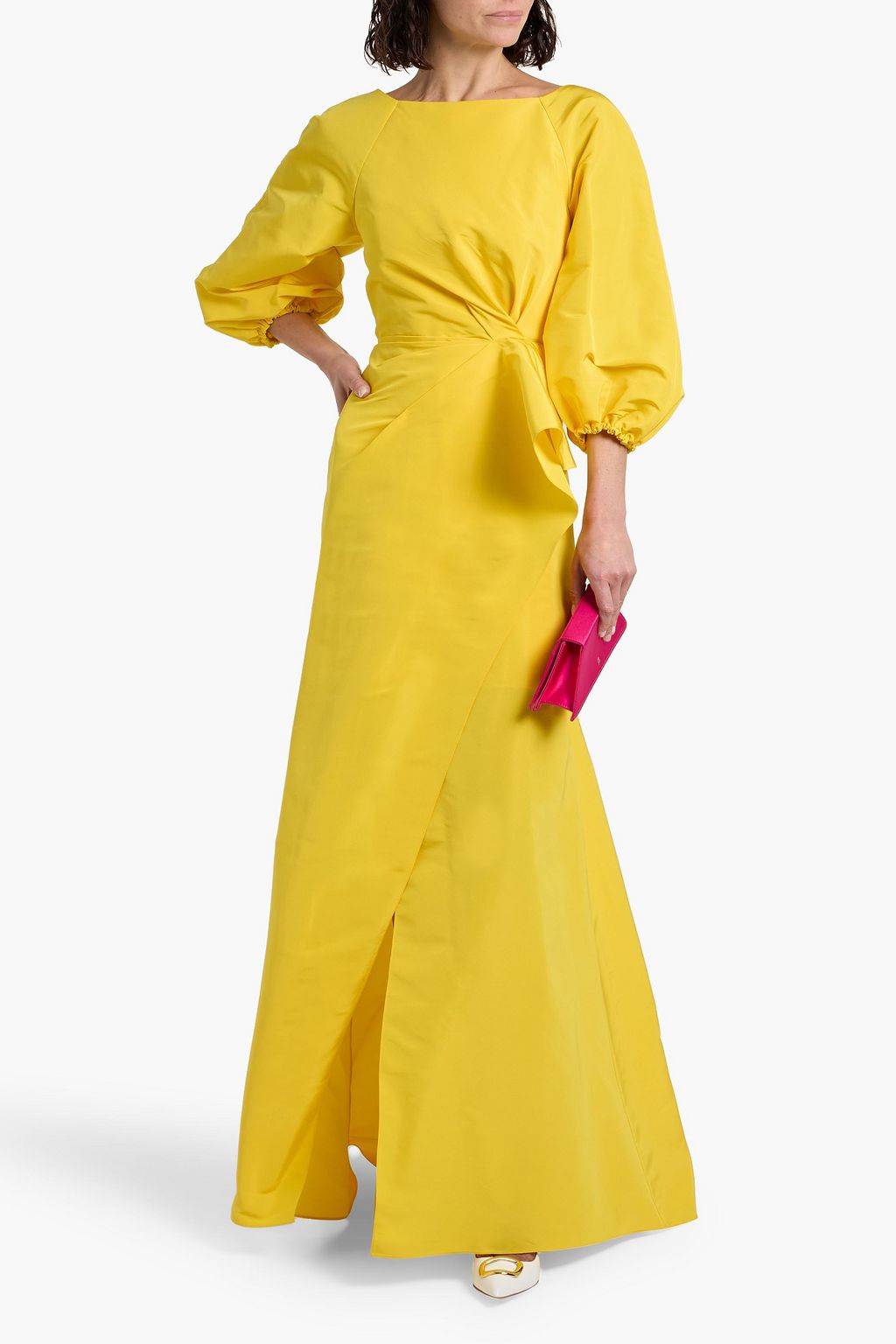 CAROLINA HERRERA فستان سهرة ملتفّ من قماش الفاي الحريري
