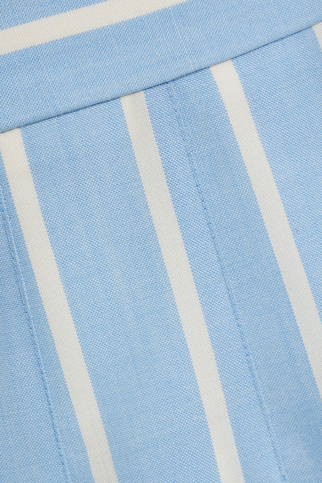 THOM BROWNE Pleated striped wool mini skirt