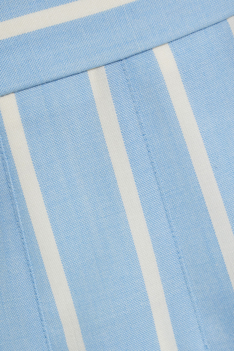 Thom Browne Pleated Striped Wool Mini Skirt In Blue
