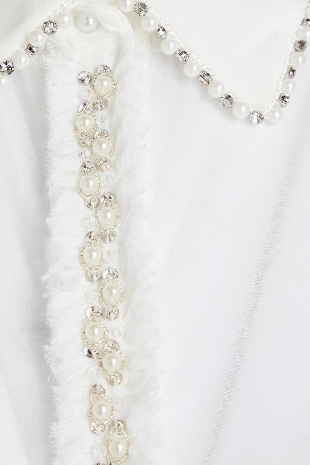 ALICE + OLIVIA 장식 디테일 실크 크레퐁 셔츠