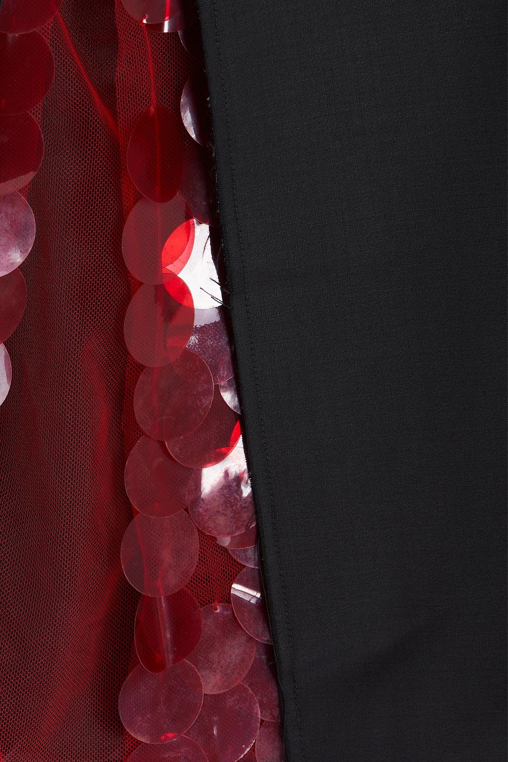 16ARLINGTON Layered sequined tulle and wool-blend crepe midi skirt