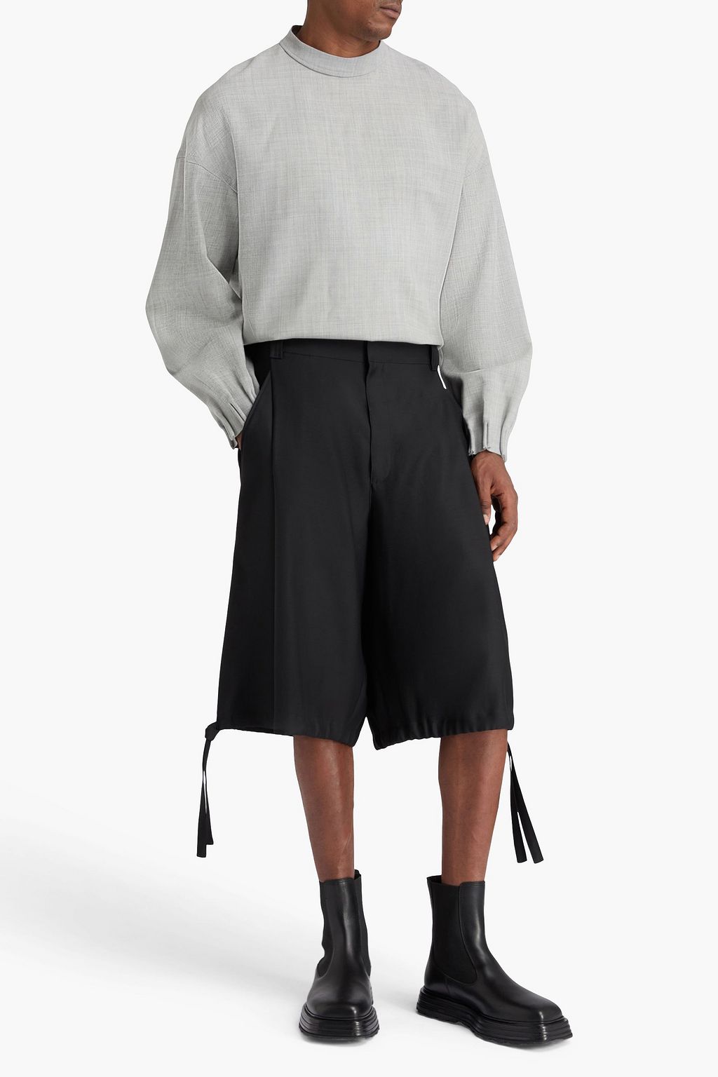 DIOR شورت من مزيج حرير وصوف