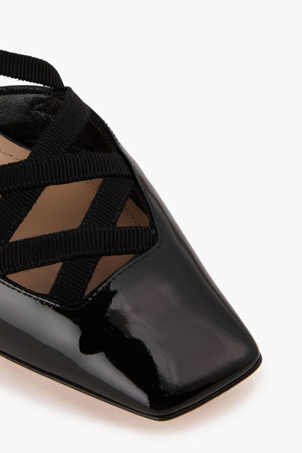 DIOR D-Envol grosgrain-trimmed patent-leather pumps