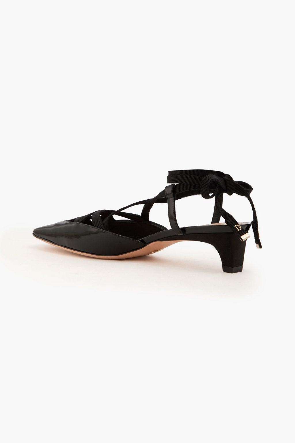 DIOR D-Envol grosgrain-trimmed patent-leather pumps