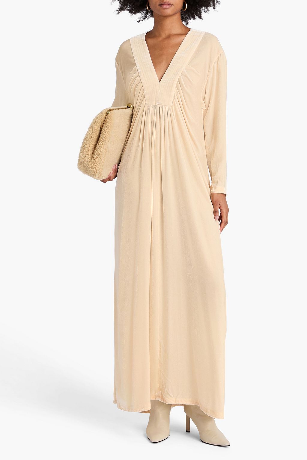 ZIMMERMANN ベルベット マキシワンピース ギャザー入り