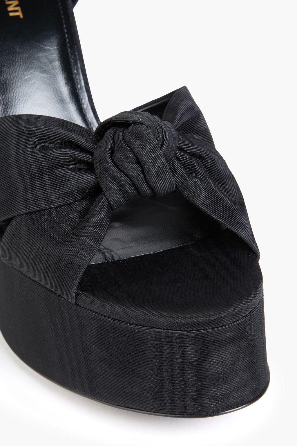 SAINT LAURENT Bianca knotted moire platform sandals
