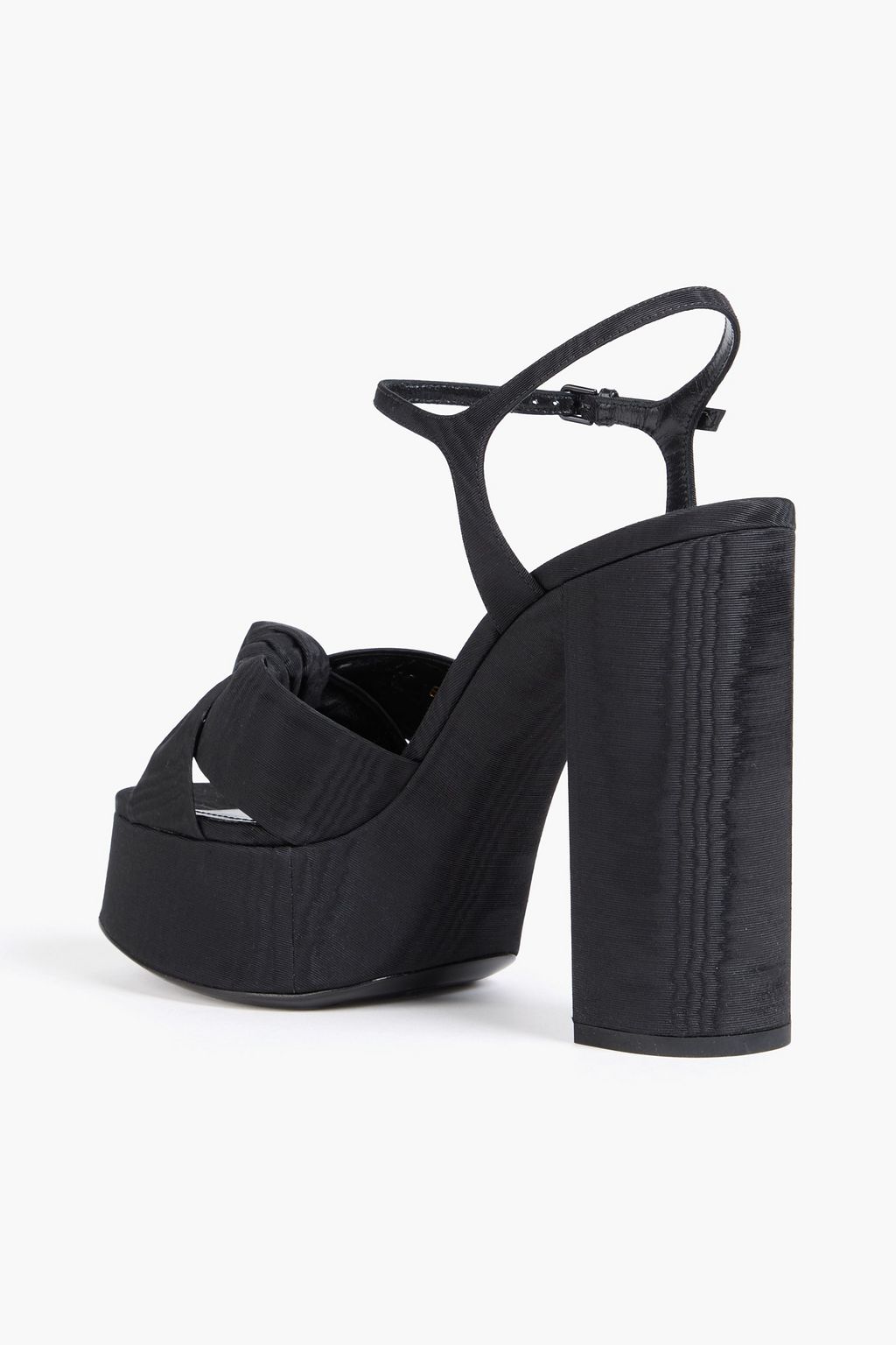 SAINT LAURENT Bianca knotted moire platform sandals