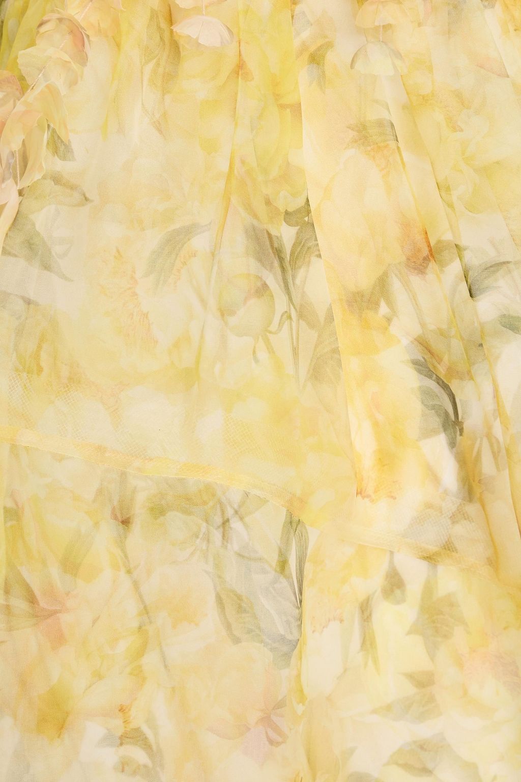 ZIMMERMANN シルクオーガンザ ワンピース アシンメトリー アップリケ付き プリント入り