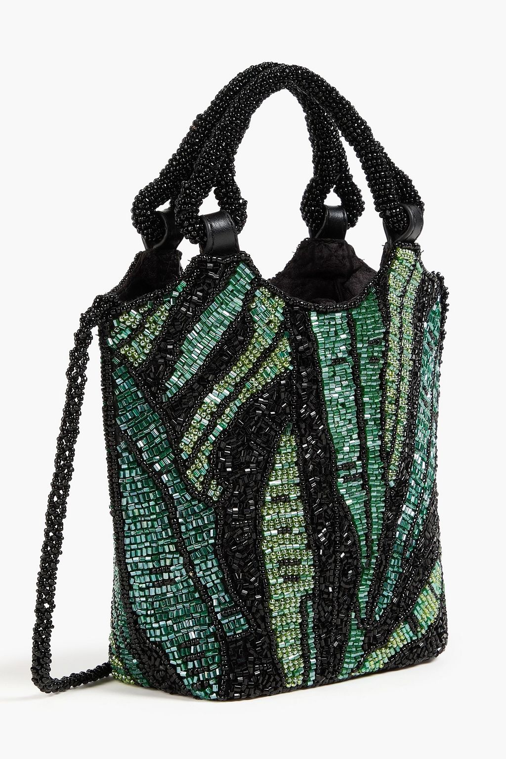 STAUD Zoe beaded satin tote