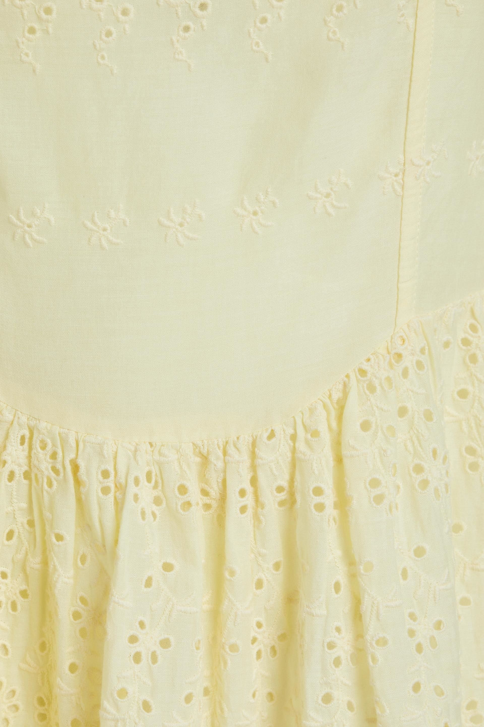 LOVESHACKFANCY LINA RUFFLED BRODERIE ANGLAISE COTTON MINI DRESS