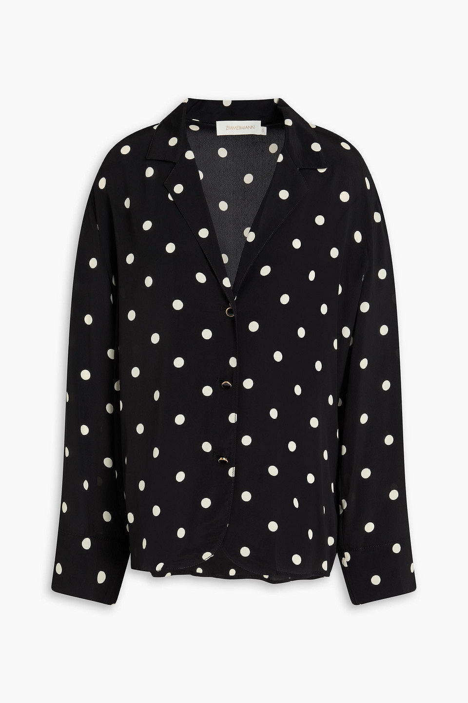 Zimmermann Polka-dot Crepe De Chine Shirt