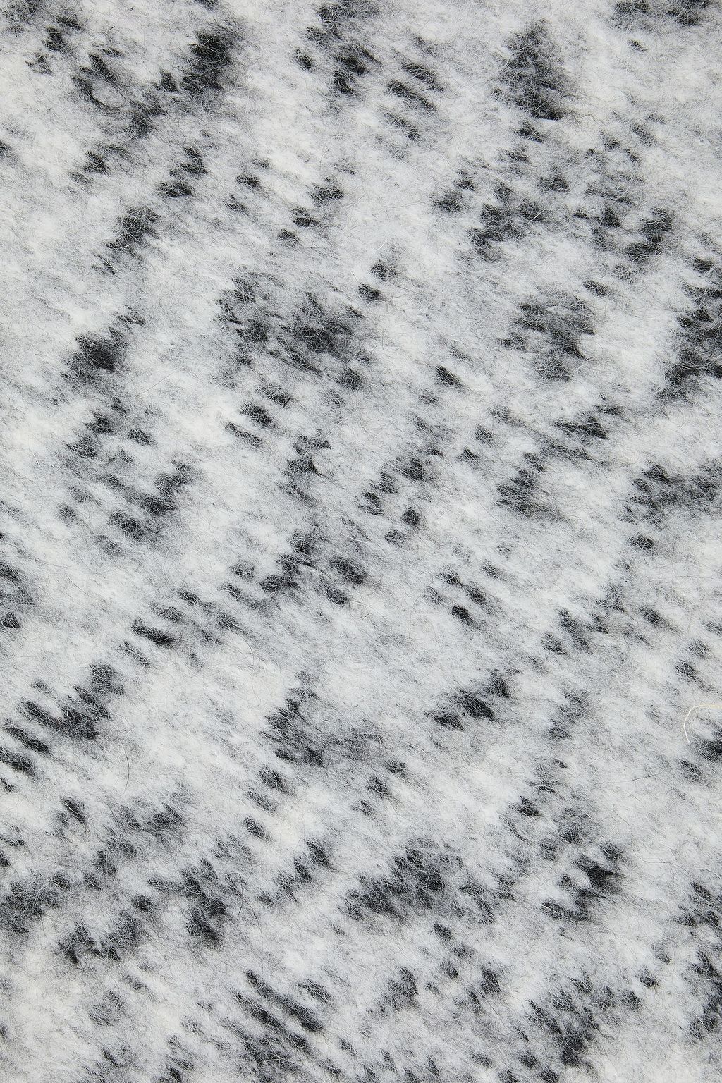 ISABEL MARANT Fringed mélange brushed ribbed-knit scarf