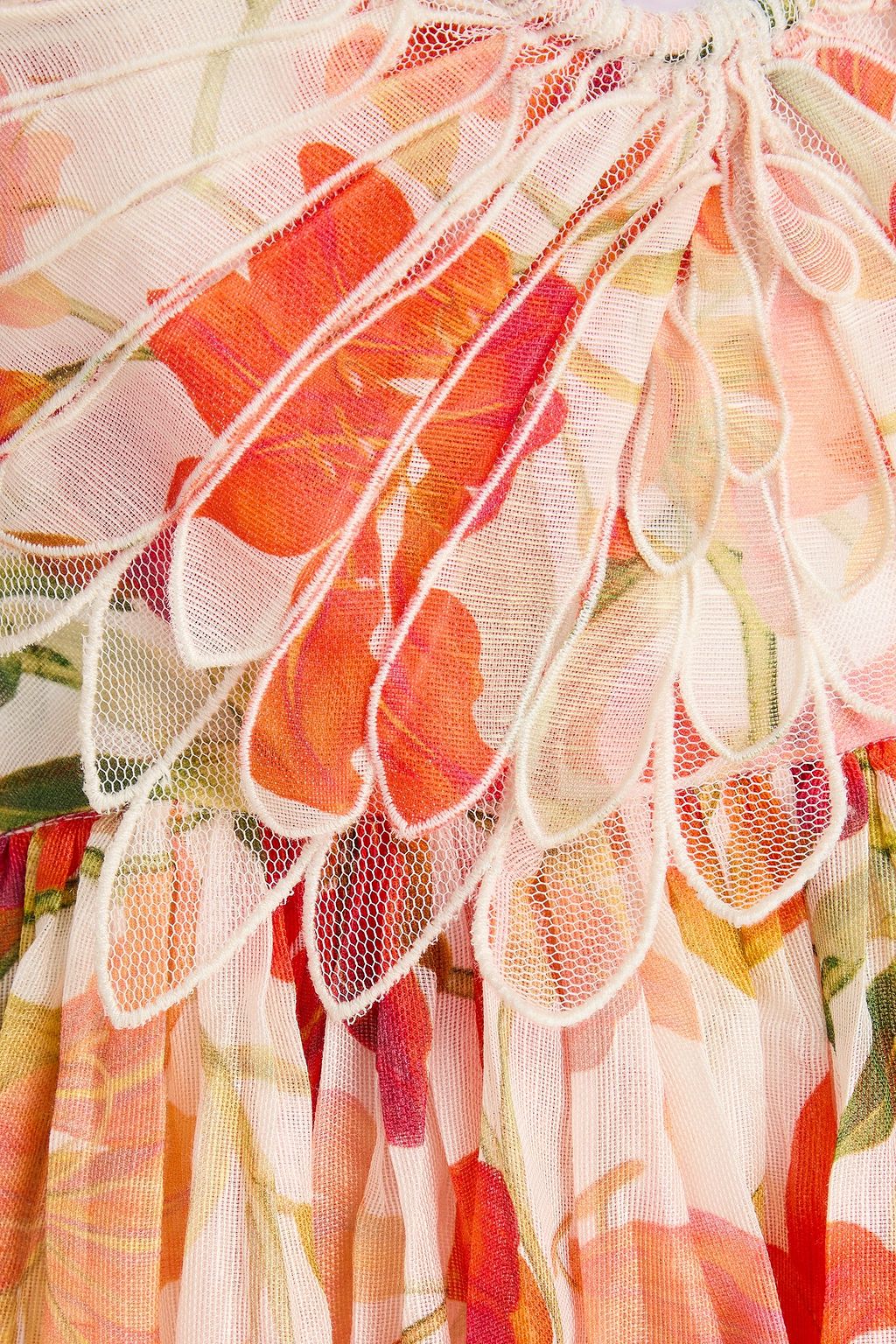 ZIMMERMANN リネン&シルク混オーガンザ マキシワンピース オープンバック フローラルプリント