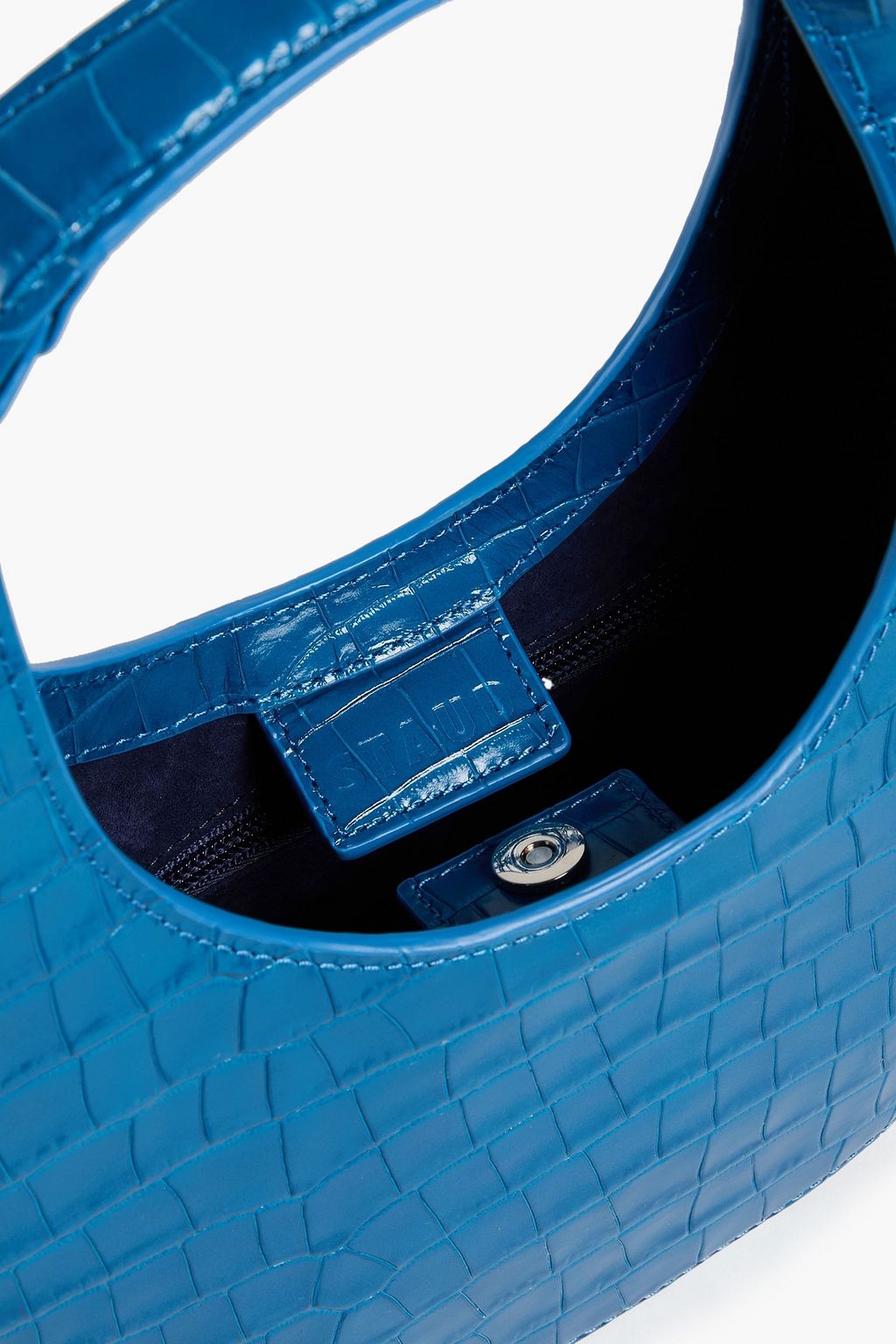 STAUD Moon mini croc-effect leather tote