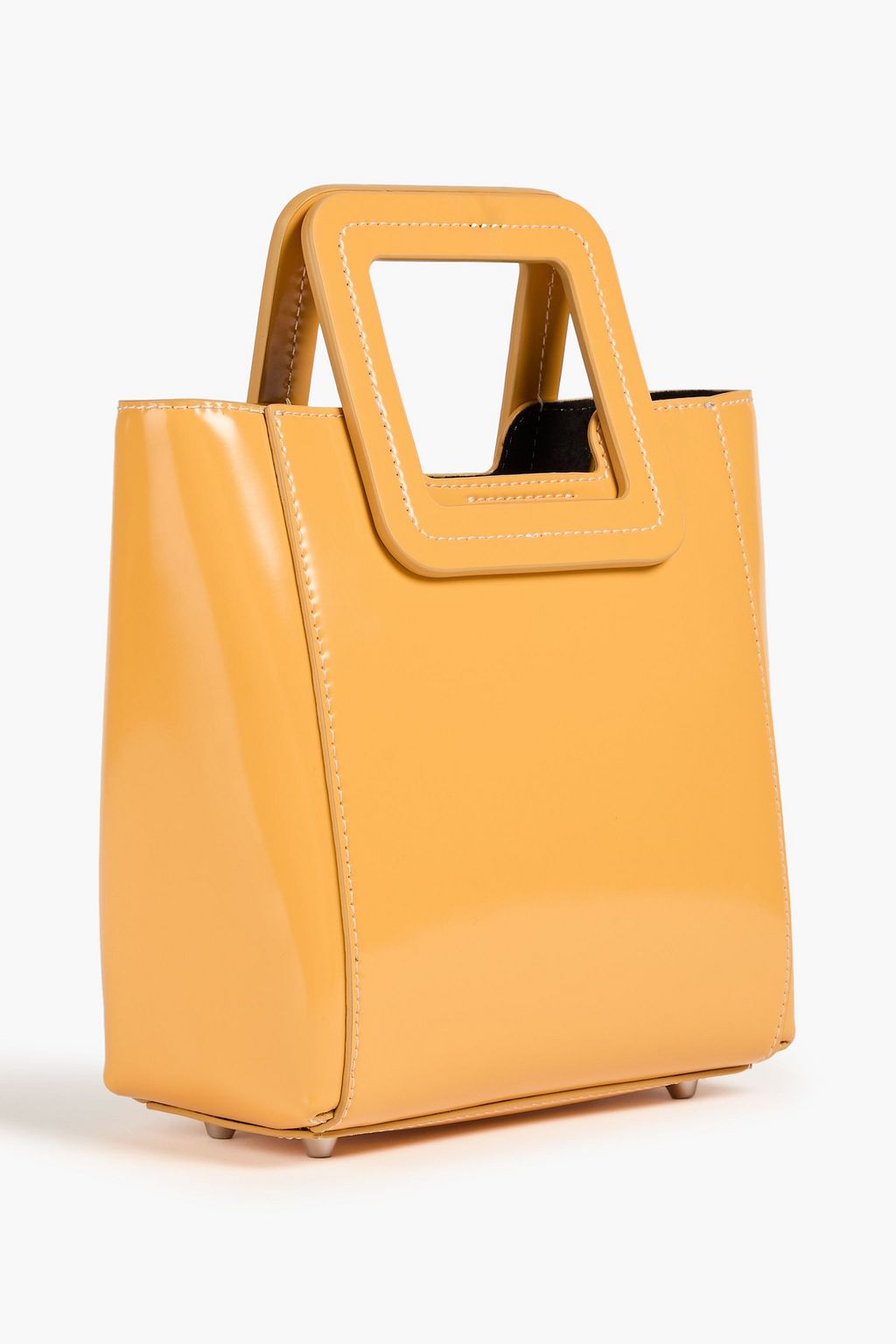 STAUD Shirley mini glossed-leather tote