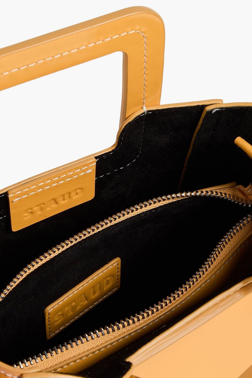 STAUD Shirley mini glossed-leather tote