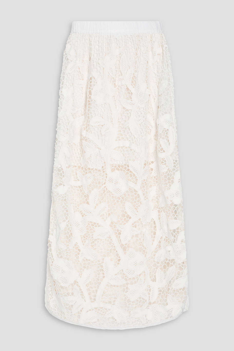 Zimmermann Crocheted Lace Midi Skirt In White