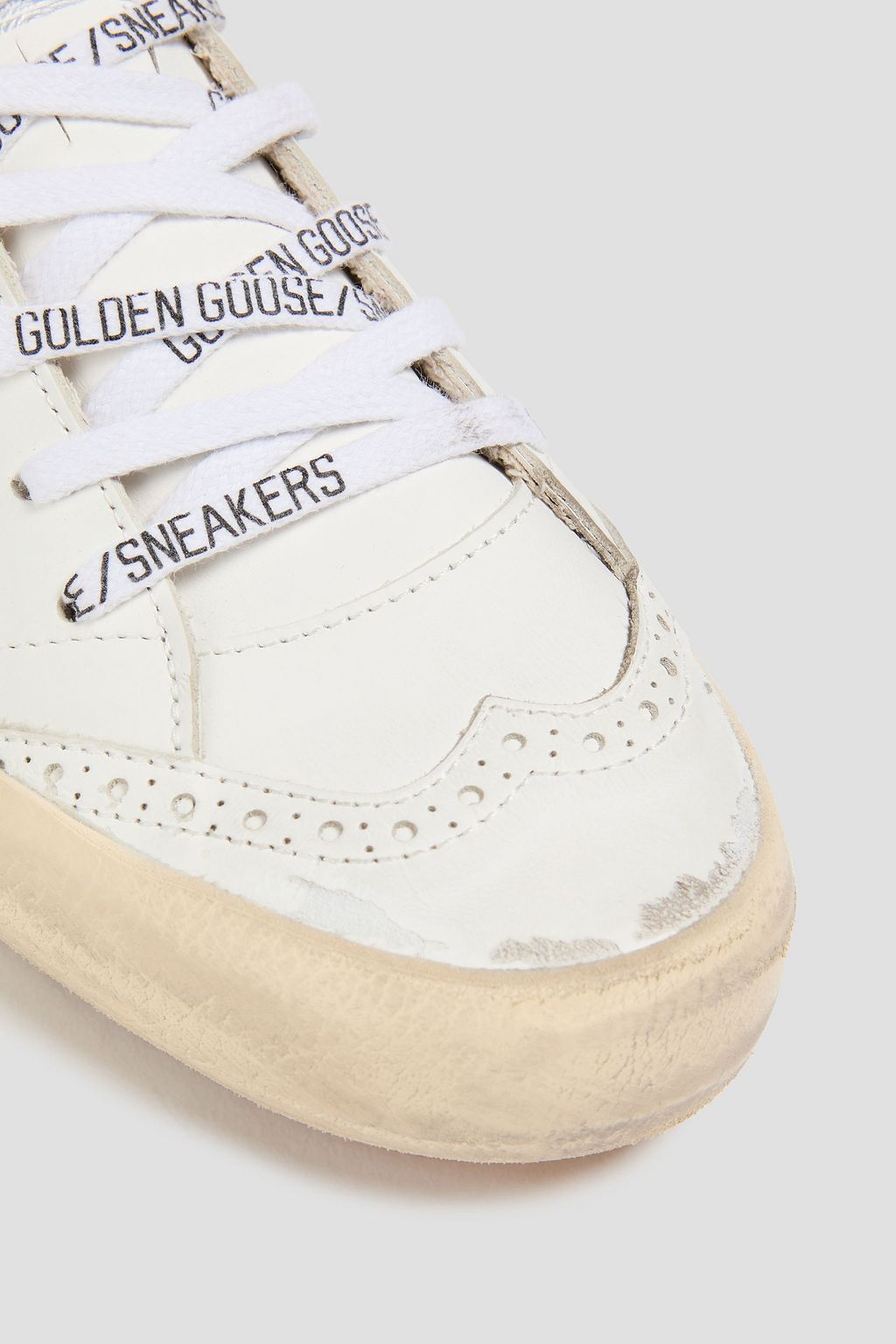 GOLDEN GOOSE حذاء سنيكرز بطول فوق الكاحل من الجلد بتأثير معتق